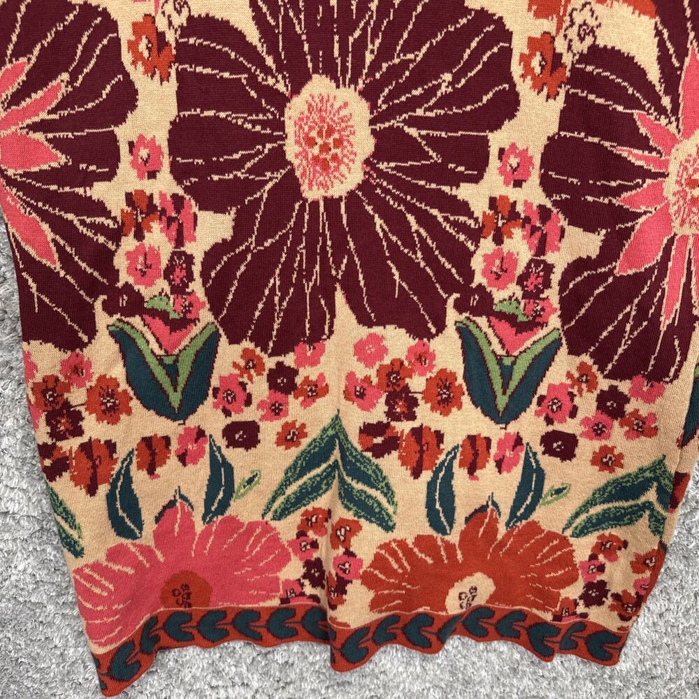 Soft Surroundings Floral Knit Long Line Cardigan Sweater Large Colorful Boho - Picture 11 of 15